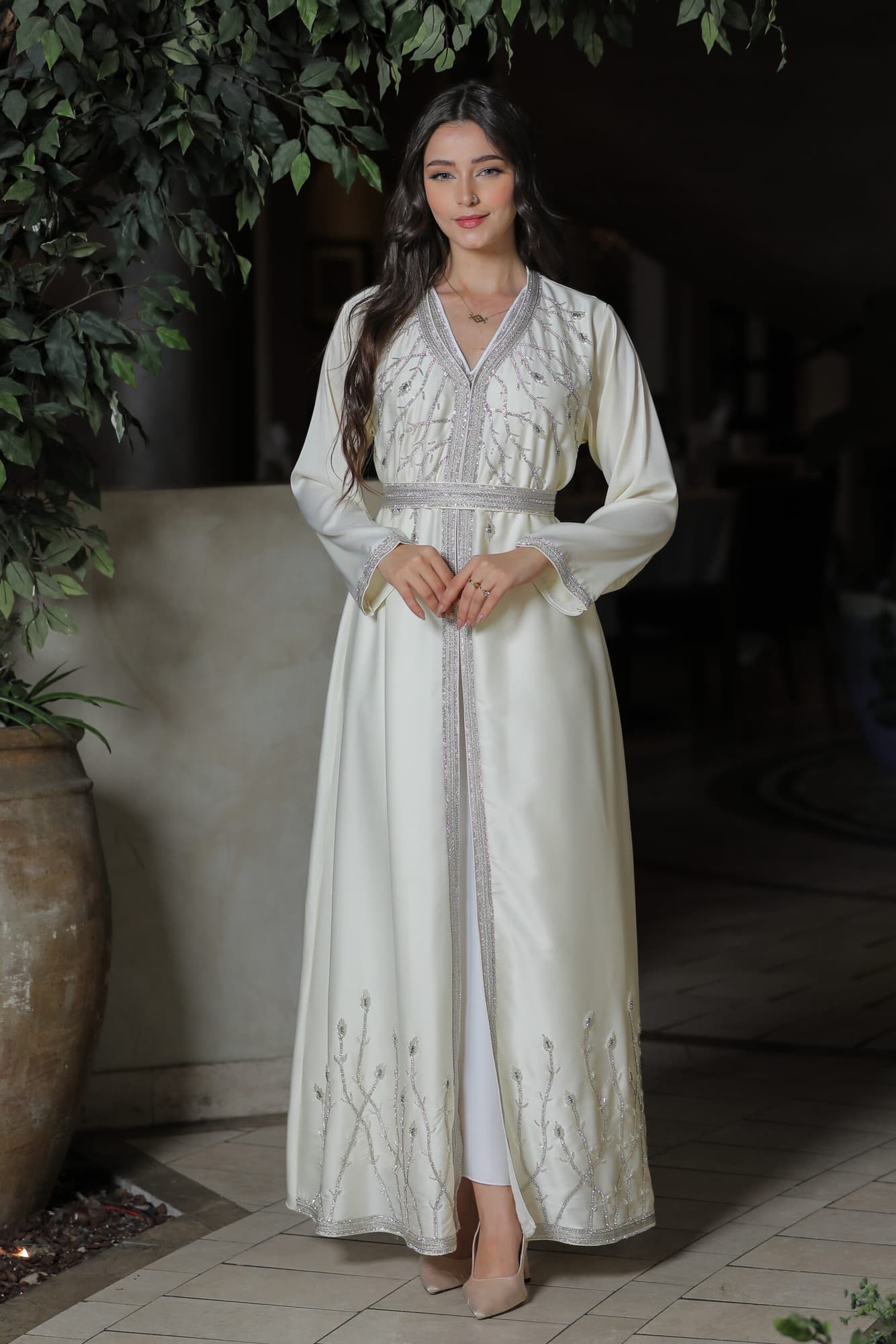 جلابية بأحدث تصميم مطرزة اربع الوان